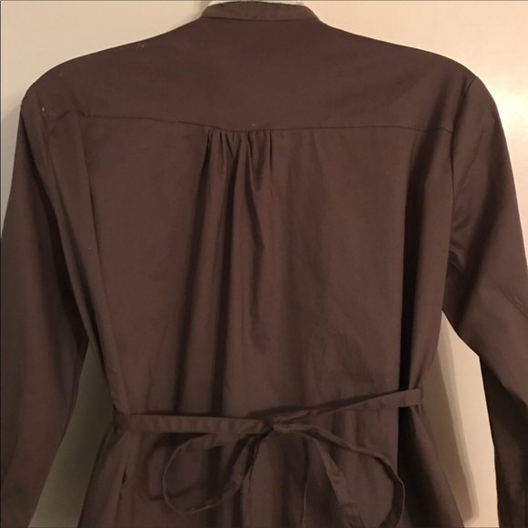 Brown button front dress with tie back - Picture 4 of 7